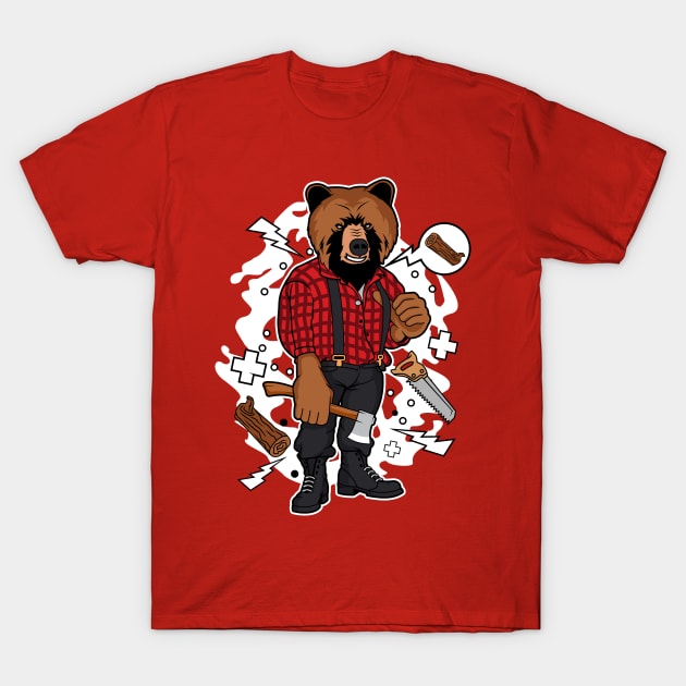 Lumber Bear T-Shirt by beanbeardy